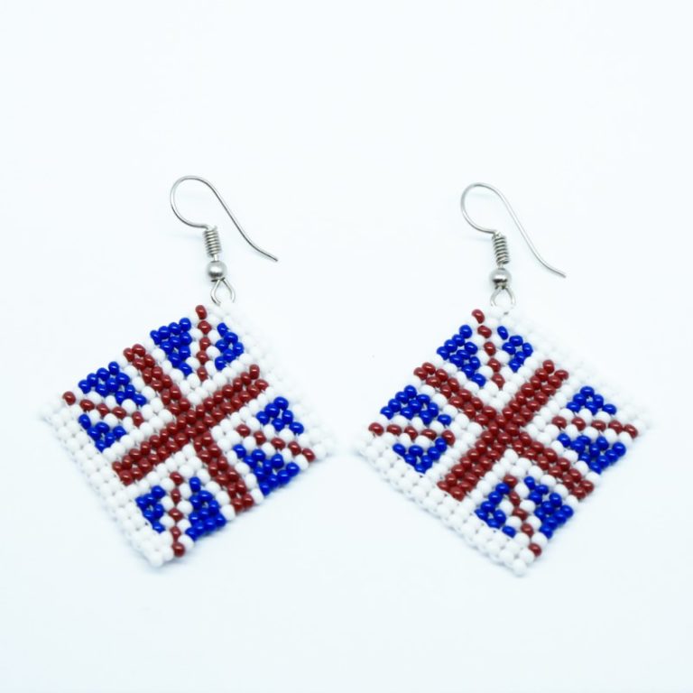 British Flag Dangle Earrings Woza Moya