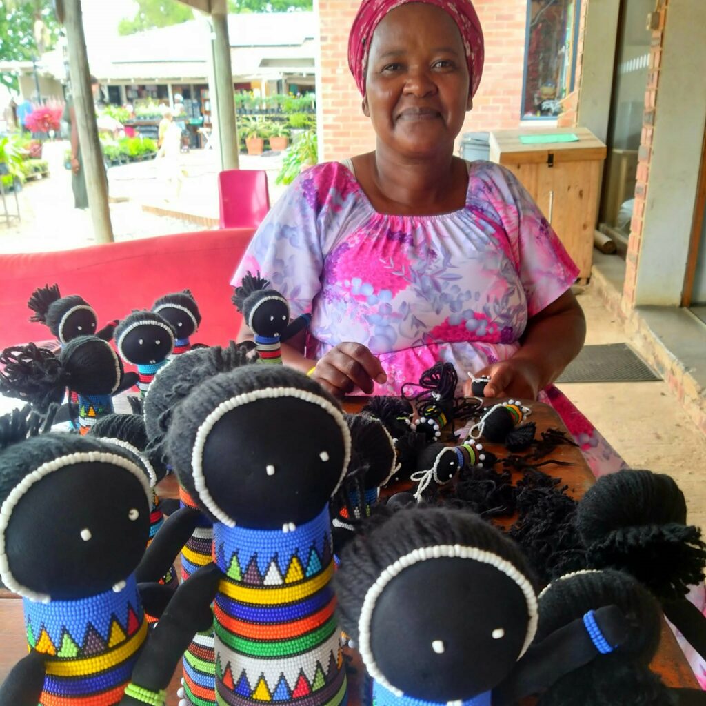 Beaded Zulu Doll 15cm Striped Pattern Woza Moya